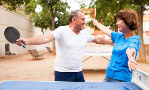 Elderly couple celebrating after LASIK